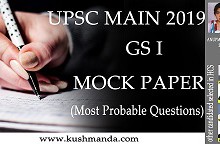 UPSC MAIN 2019 GS-I PAPER UPSC MAIN 2019 GS-I PAPER